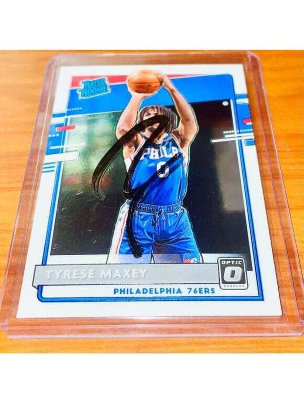 Optic Donruss Tyrese Maxey Rated Rookie Signed Auto Card Mint TOPLOADED w/ COA